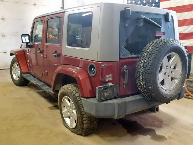 1J8GA59187L122028 - 2007 JEEP WRANGLER S MAROON photo 3