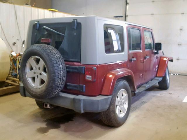 1J8GA59187L122028 - 2007 JEEP WRANGLER S MAROON photo 4