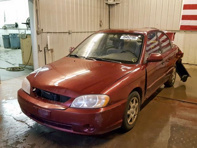 KNAFB121535249818 - 2003 KIA SPECTRA BA MAROON photo 2