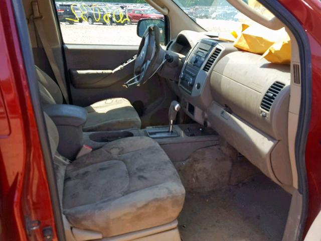 1N6AD0ER4AC449355 - 2010 NISSAN FRONTIER C RED photo 5