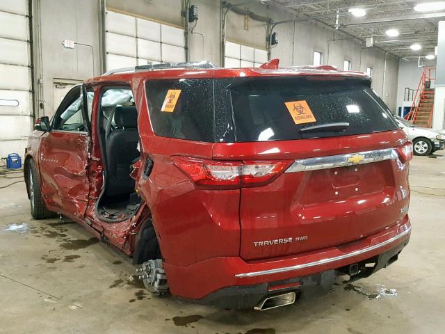 1GNEVJKWXJJ106683 - 2018 CHEVROLET TRAVERSE P RED photo 3