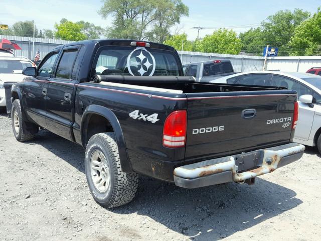 1D7HG38K24S599487 - 2004 DODGE DAKOTA QUA BLACK photo 3