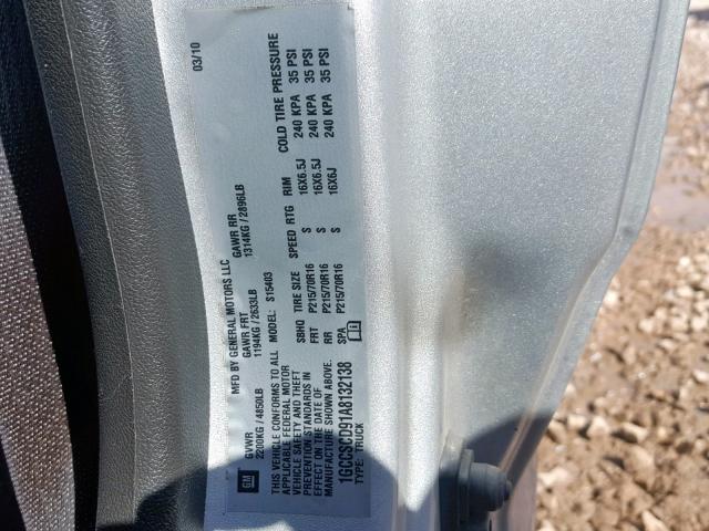 1GCCSCD91A8132138 - 2010 CHEVROLET COLORADO L GRAY photo 10