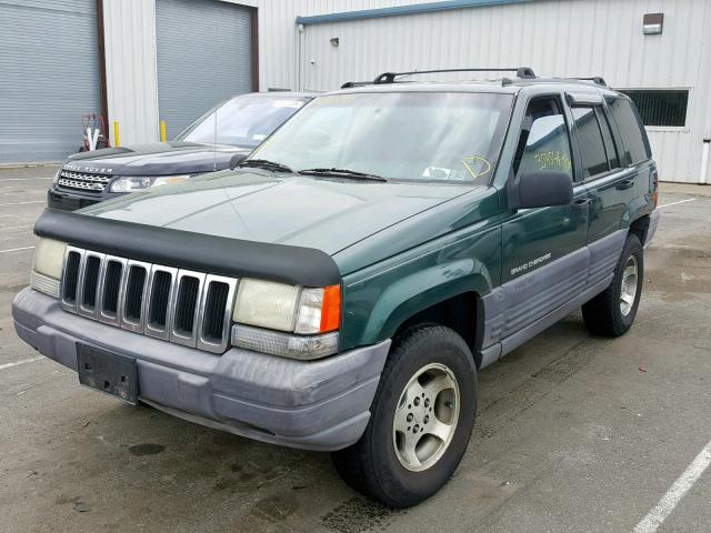 1J4GZ58S0TC395530 - 1996 JEEP GRAND CHER GREEN photo 2