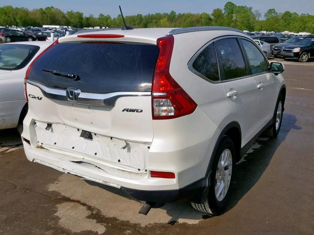 5J6RM4H79FL017353 - 2015 HONDA CR-V EXL WHITE photo 4