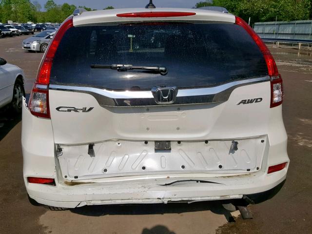 5J6RM4H79FL017353 - 2015 HONDA CR-V EXL WHITE photo 9