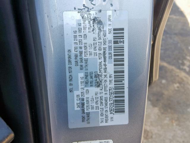 JM3ER29L370156751 - 2007 MAZDA CX-7 SILVER photo 10