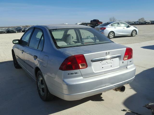 1HGES16172L004488 - 2002 HONDA CIVIC DX SILVER photo 3