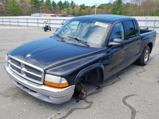 1D7HL48K44S537087 - 2004 DODGE DAKOTA QUA BLACK photo 2