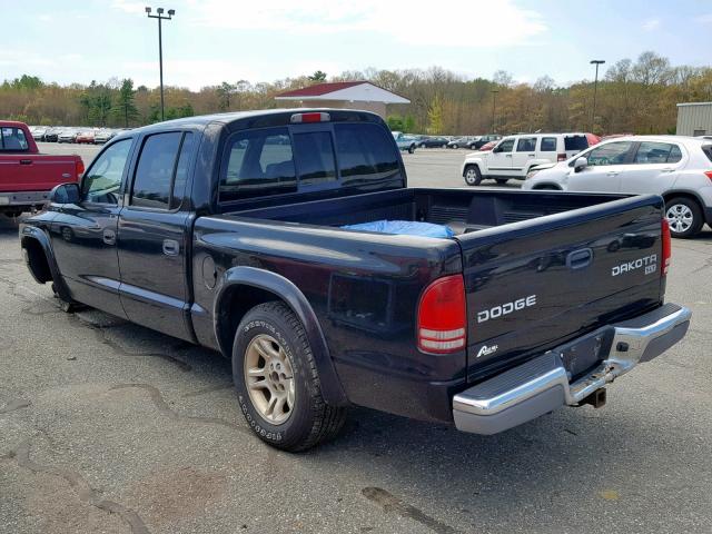 1D7HL48K44S537087 - 2004 DODGE DAKOTA QUA BLACK photo 3