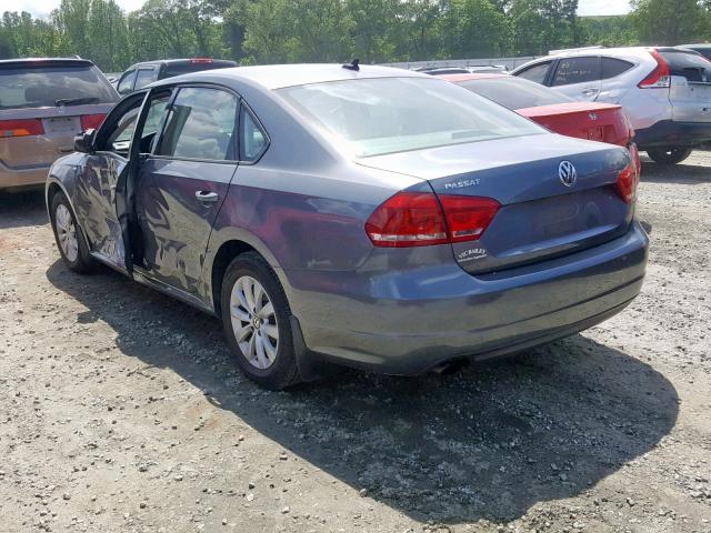 1VWAS7A39EC067229 - 2014 VOLKSWAGEN PASSAT S GRAY photo 3