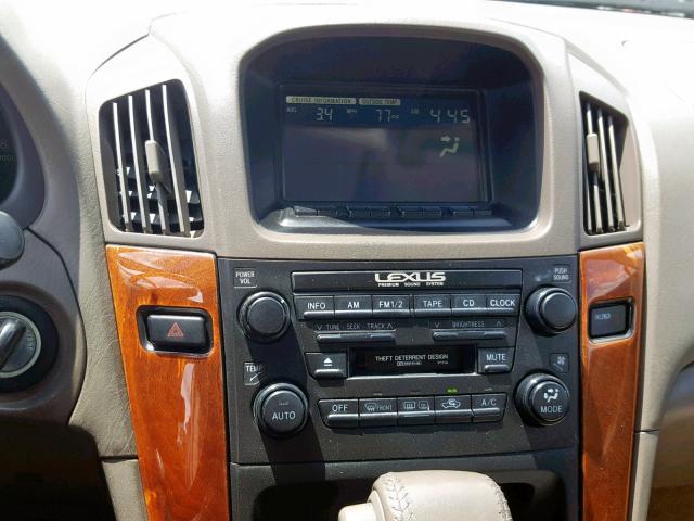 JT6GF10U7Y0055408 - 2000 LEXUS RX 300 TAN photo 9