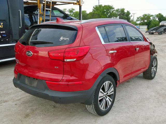 KNDPC3AC2F7738642 - 2015 KIA SPORTAGE E RED photo 4