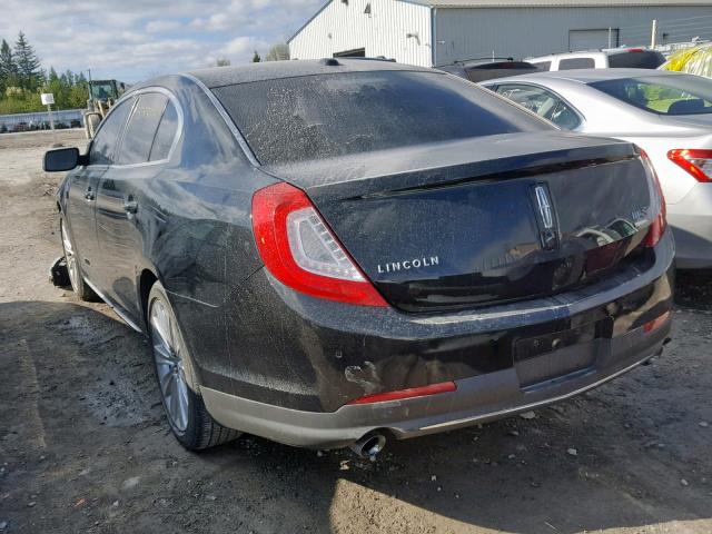 1LNHL9FT7DG606226 - 2013 LINCOLN MKS BLACK photo 3