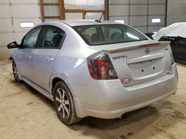 3N1AB6APXCL652597 - 2012 NISSAN SENTRA 2.0 SILVER photo 3