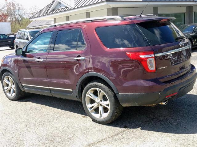 1FMHK8F8XBGA13577 - 2011 FORD EXPLORER L BURGUNDY photo 3