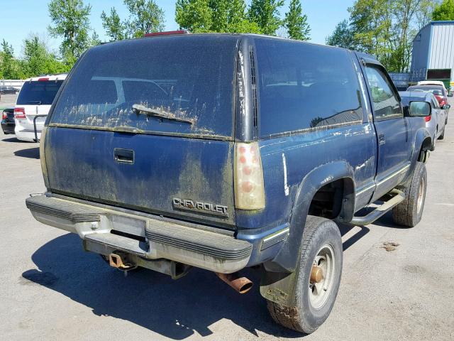 1GNEK18K7RJ300547 - 1994 CHEVROLET BLAZER K15 BLUE photo 4