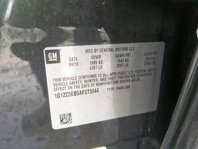 1G1ZC5EB5AF273044 - 2010 CHEVROLET MALIBU 1LT  照片 10