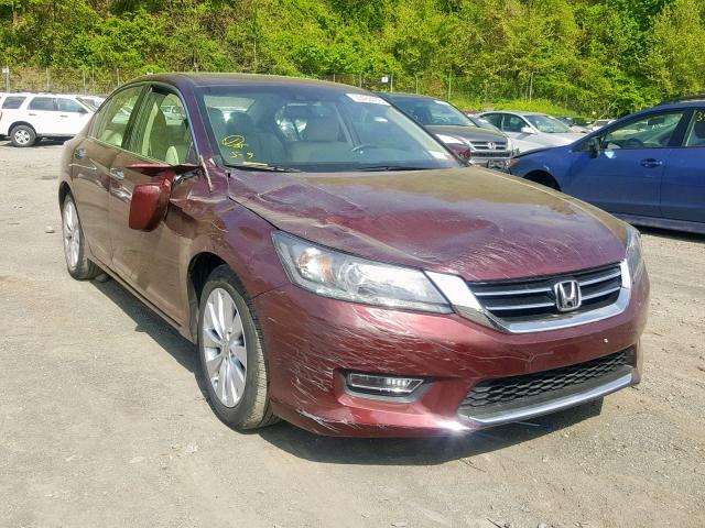 1HGCR3F8XDA029346 - 2013 HONDA ACCORD EXL MAROON photo 1