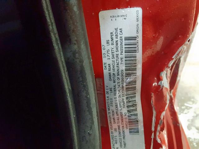 3VWPF31YX8M406909 - 2008 VOLKSWAGEN NEW BEETLE Rot Foto 10