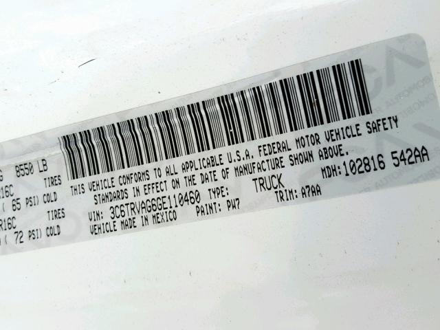 3C6TRVAG6GE110460 - 2016 RAM PROMASTER 白色 照片 10