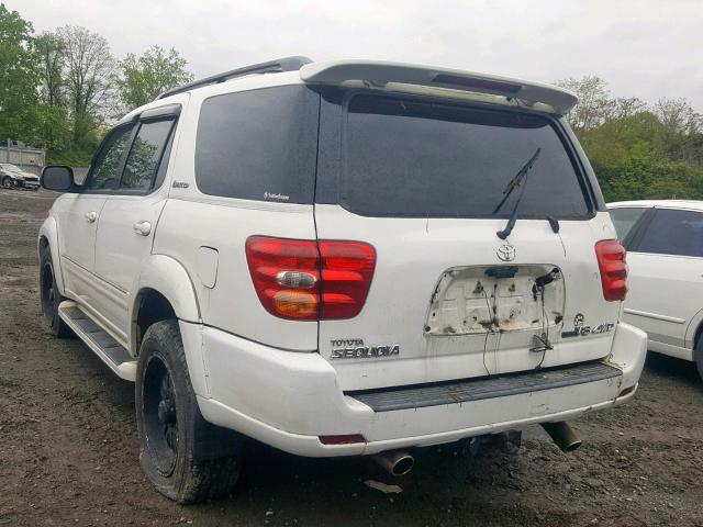 5TDBT48A33S144549 - 2003 TOYOTA SEQUOIA LI WHITE photo 3