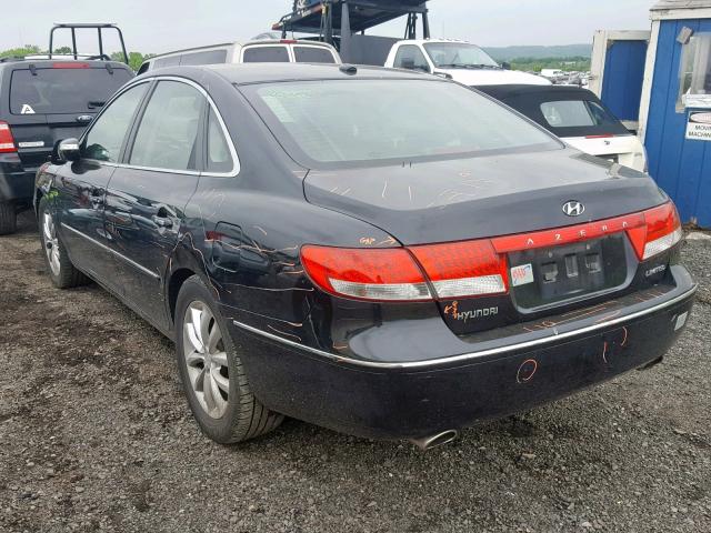 KMHFC46F18A254077 - 2008 HYUNDAI AZERA SE BLACK photo 3