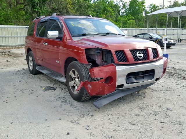 5N1AA08A65N739667 - 2005 NISSAN ARMADA SE RED photo 1