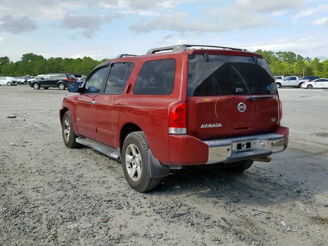 5N1AA08A65N739667 - 2005 NISSAN ARMADA SE RED photo 3