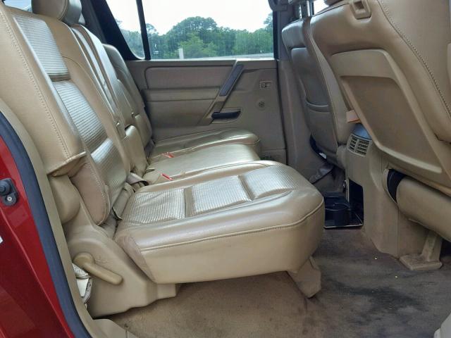 5N1AA08A65N739667 - 2005 NISSAN ARMADA SE RED photo 6