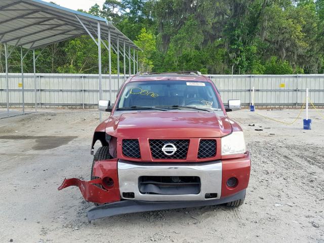 5N1AA08A65N739667 - 2005 NISSAN ARMADA SE RED photo 9