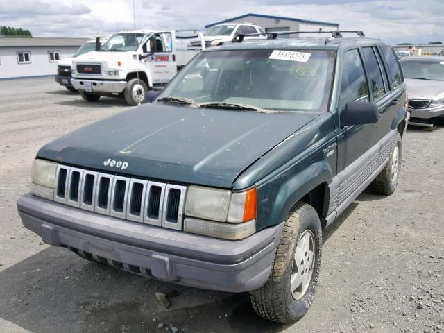 1J4GZ58SXSC679052 - 1995 JEEP GRAND CHER GREEN photo 2