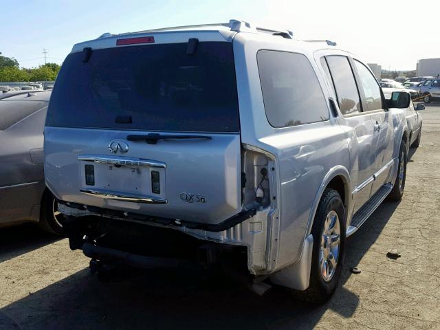 5N3AA08C87N802974 - 2007 INFINITI QX56 SILVER photo 4