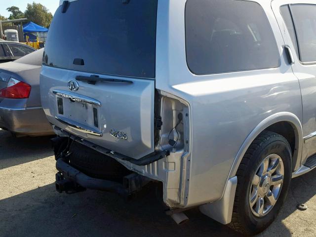 5N3AA08C87N802974 - 2007 INFINITI QX56 SILVER photo 9