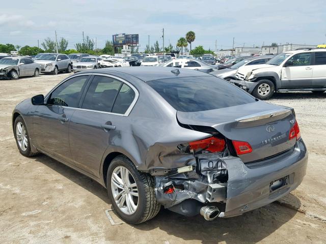 JN1CV6AP2DM304042 - 2013 INFINITI G37 BASE SILVER photo 3