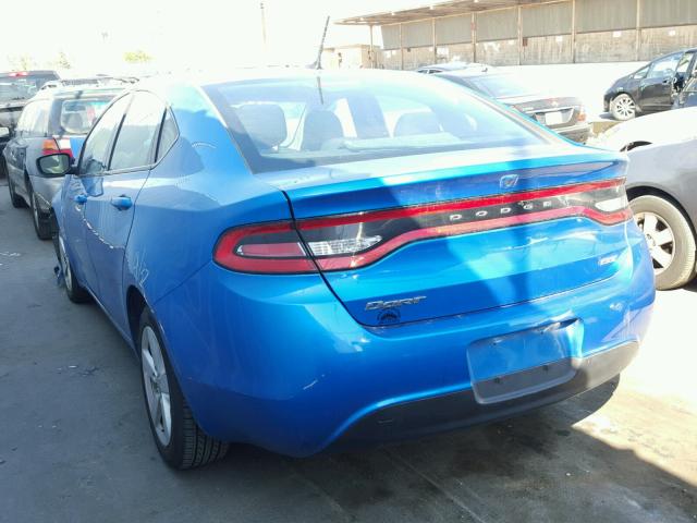 1C3CDFBB8FD406830 - 2015 DODGE DART SXT BLUE photo 3