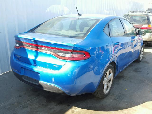 1C3CDFBB8FD406830 - 2015 DODGE DART SXT BLUE photo 4