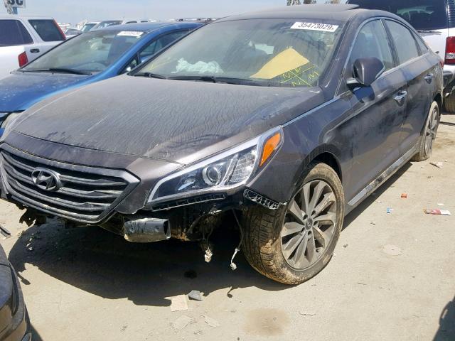 5NPE34AF8HH596142 - 2017 HYUNDAI SONATA SPO BROWN photo 2