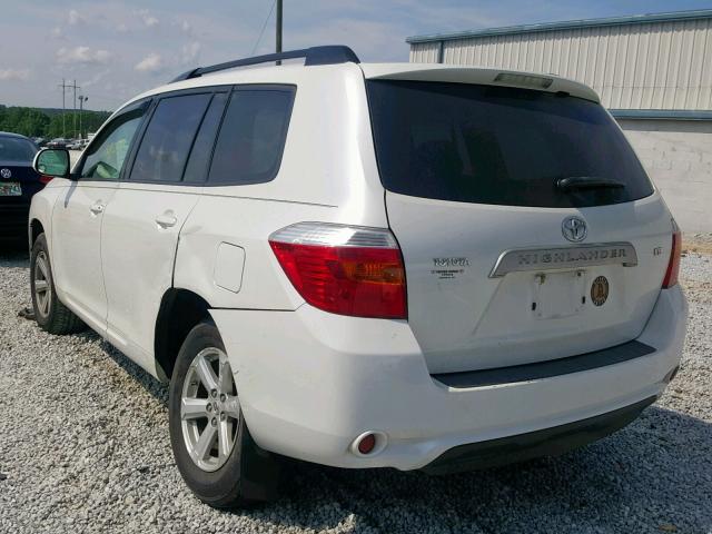 JTEDS41A082002191 - 2008 TOYOTA HIGHLANDER WHITE photo 3