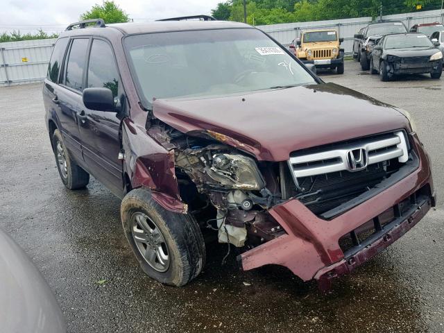 5FNYF18187B000912 - 2007 HONDA PILOT LX MAROON photo 1