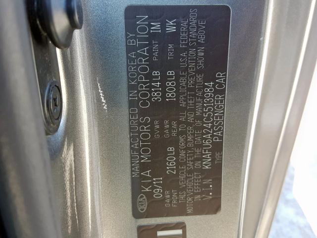 KNAFU6A24C5513984 - 2012 KIA FORTE EX  photo 10