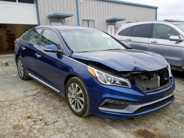 5NPE34AF8HH585805 - 2017 HYUNDAI SONATA SPO BLUE photo 1