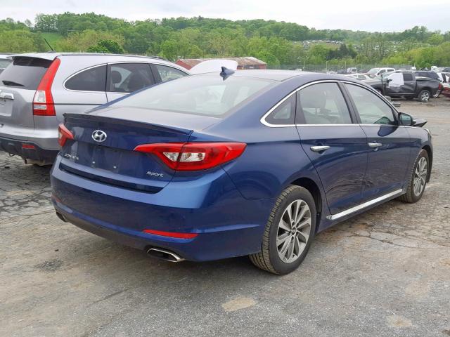 5NPE34AF8HH585805 - 2017 HYUNDAI SONATA SPO BLUE photo 4