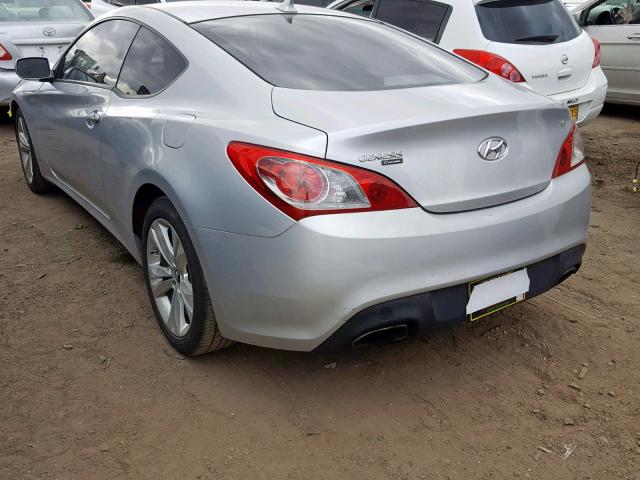 KMHHU6KH1AU012788 - 2010 HYUNDAI GENESIS CO SILVER photo 3