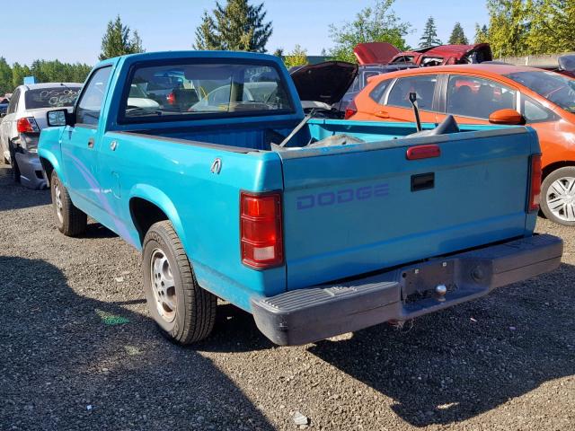 1B7FL26X2TW706115 - 1996 DODGE DAKOTA TEAL photo 3