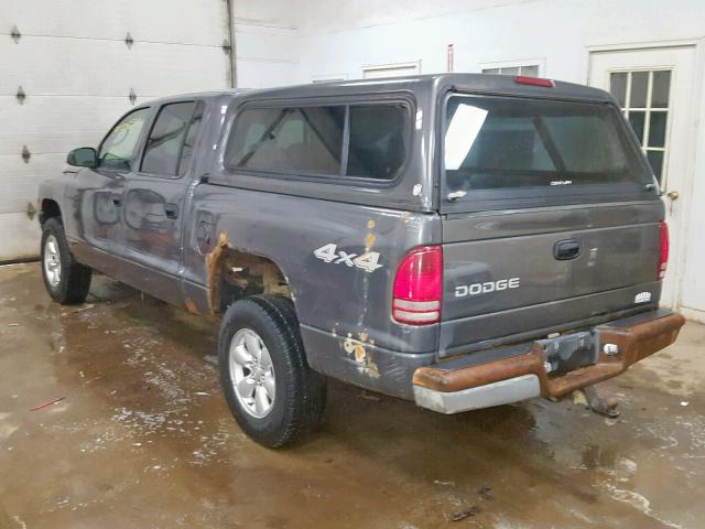 1D7HG38N43S132726 - 2003 DODGE DAKOTA QUA GRAY photo 3