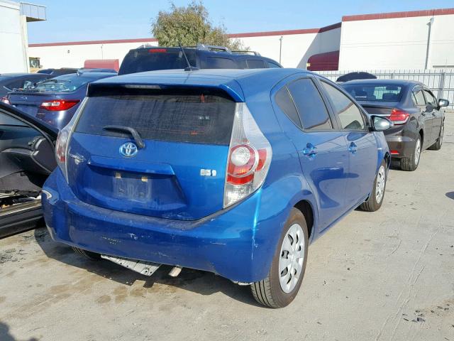 JTDKDTB35D1548372 - 2013 TOYOTA PRIUS C BLUE photo 4