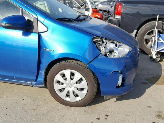 JTDKDTB35D1548372 - 2013 TOYOTA PRIUS C BLUE photo 9