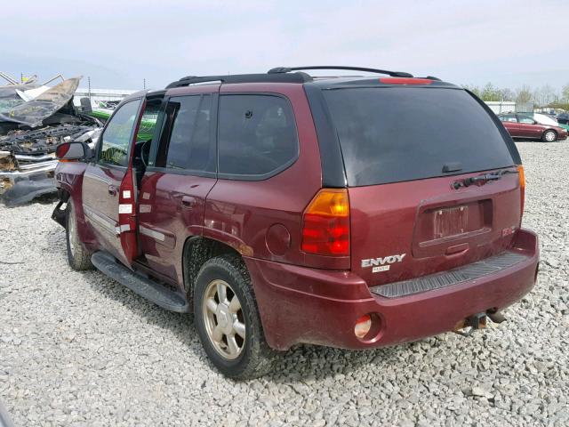 1GKDT13S732123741 - 2003 GMC ENVOY MAROON photo 3