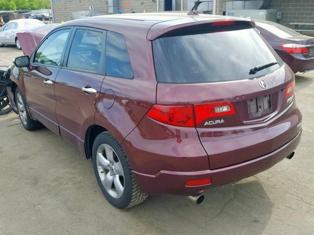 5J8TB18589A005050 - 2009 ACURA RDX TECHNO MAROON photo 3